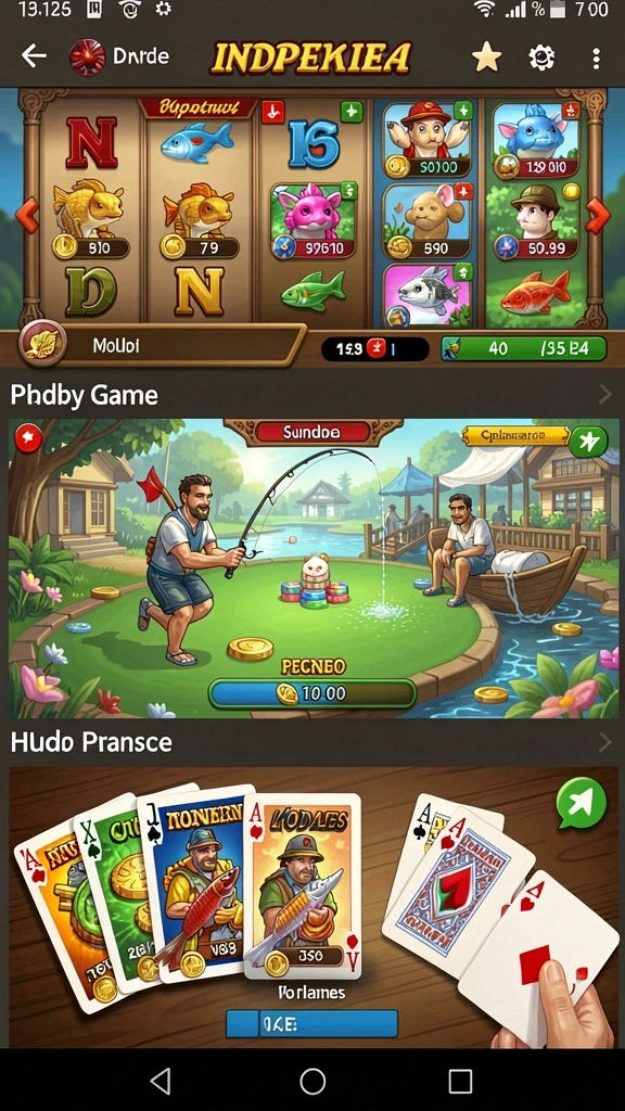 Screenshot menunjukkan antarmuka utama game dengan tema yang menarik.