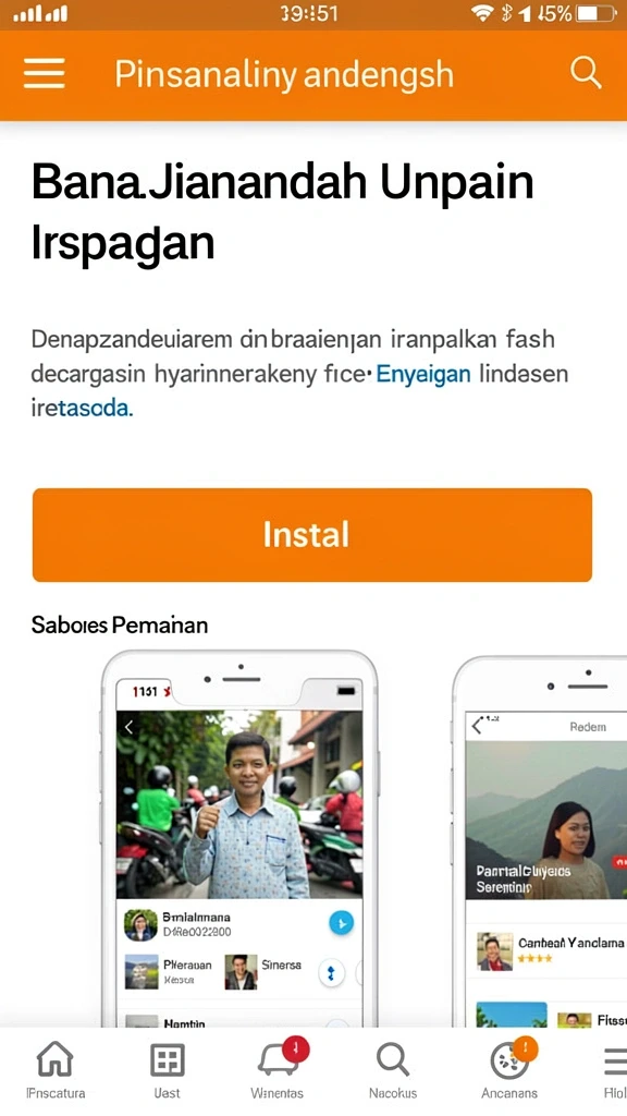 Tampilan awal yang menarik dengan antarmuka yang ramah pengguna.