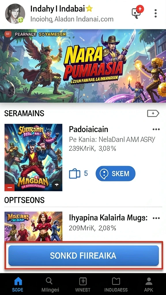 Tampilkan karakter utama dalam aksi berpetualang.